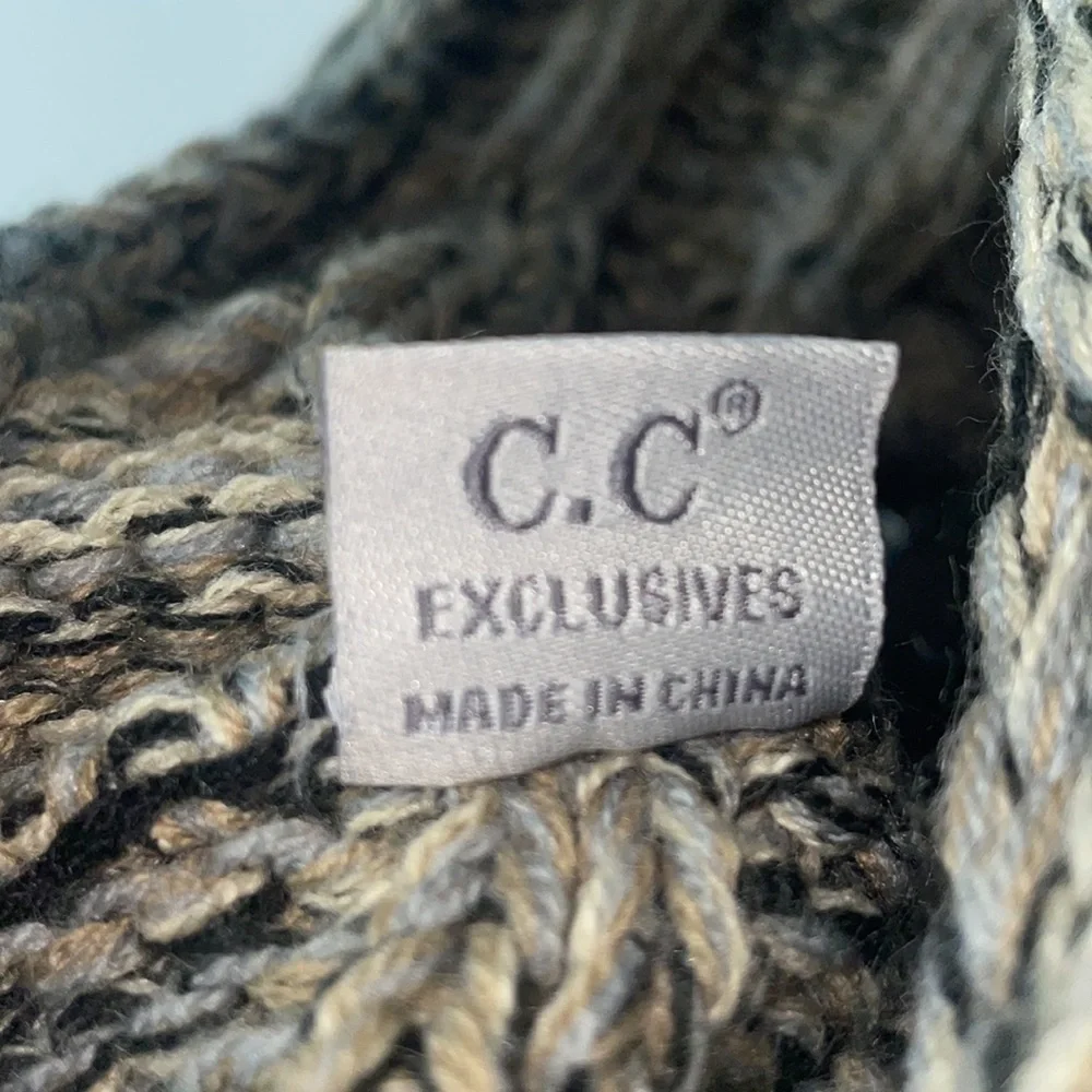 C.C Knit Infinity Scarf Brown Black Gray